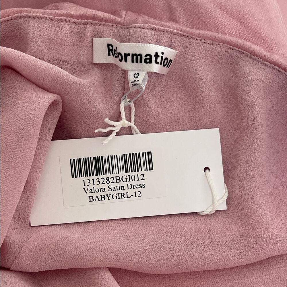 REFORMATION Valora Halterneck Ruched Satin Baby Girl Pink Midi Dress Size 12 - Picture 7 of 8